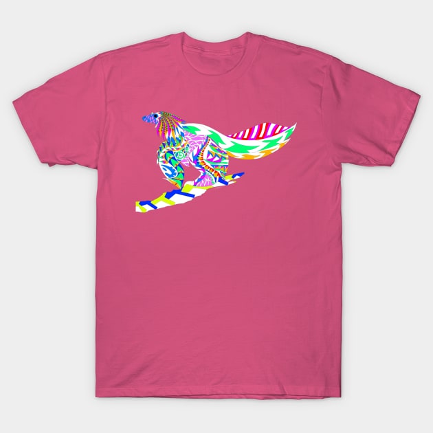 dinosaur bird with mexican feathered wings T-Shirt by jorge_lebeau